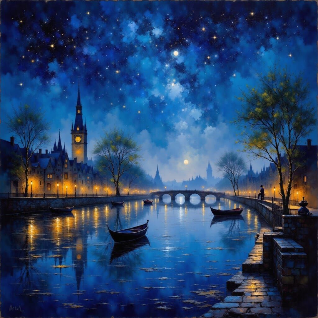 London Noctilucent Night Sky Over Thames