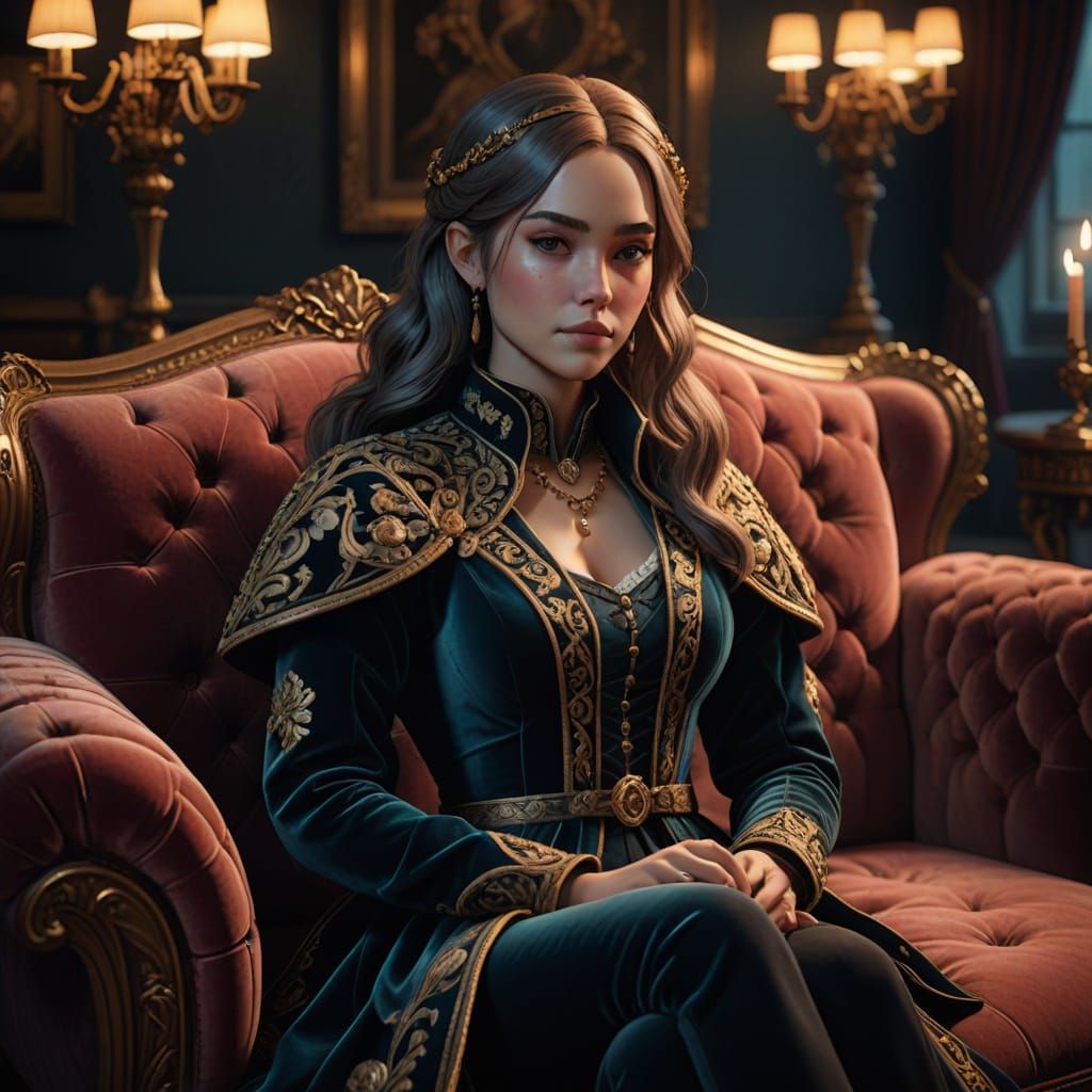 A young noble in a medieval-ish setting having a conversation with someone.