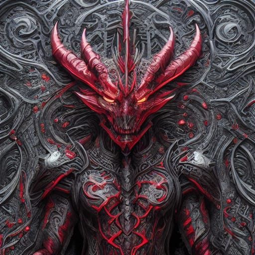 She Devil in Red Dress: Dark Fantasy Art