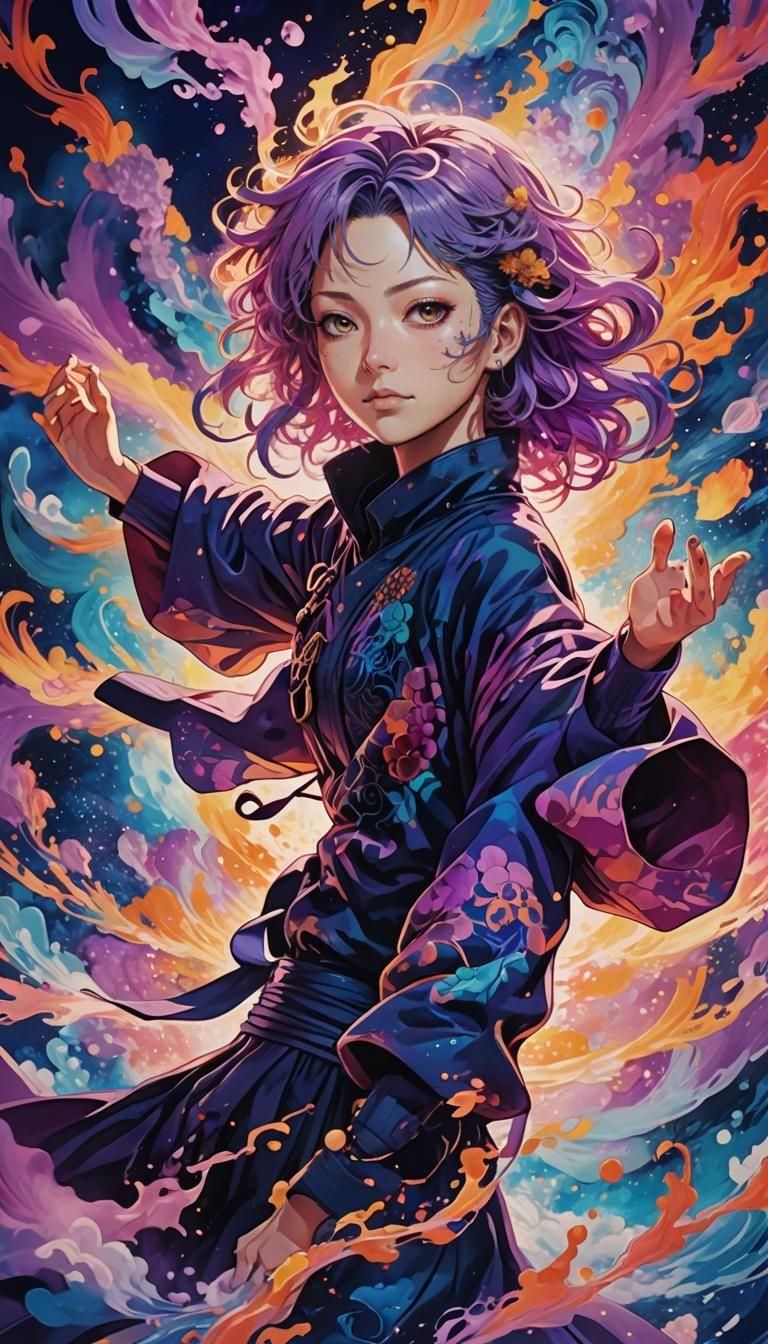 Psychedelic Surrealism: Future Woman in Anime Style