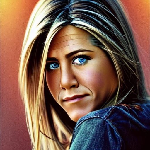 Jennifer Aniston Portrait in Urban Fantasy Style