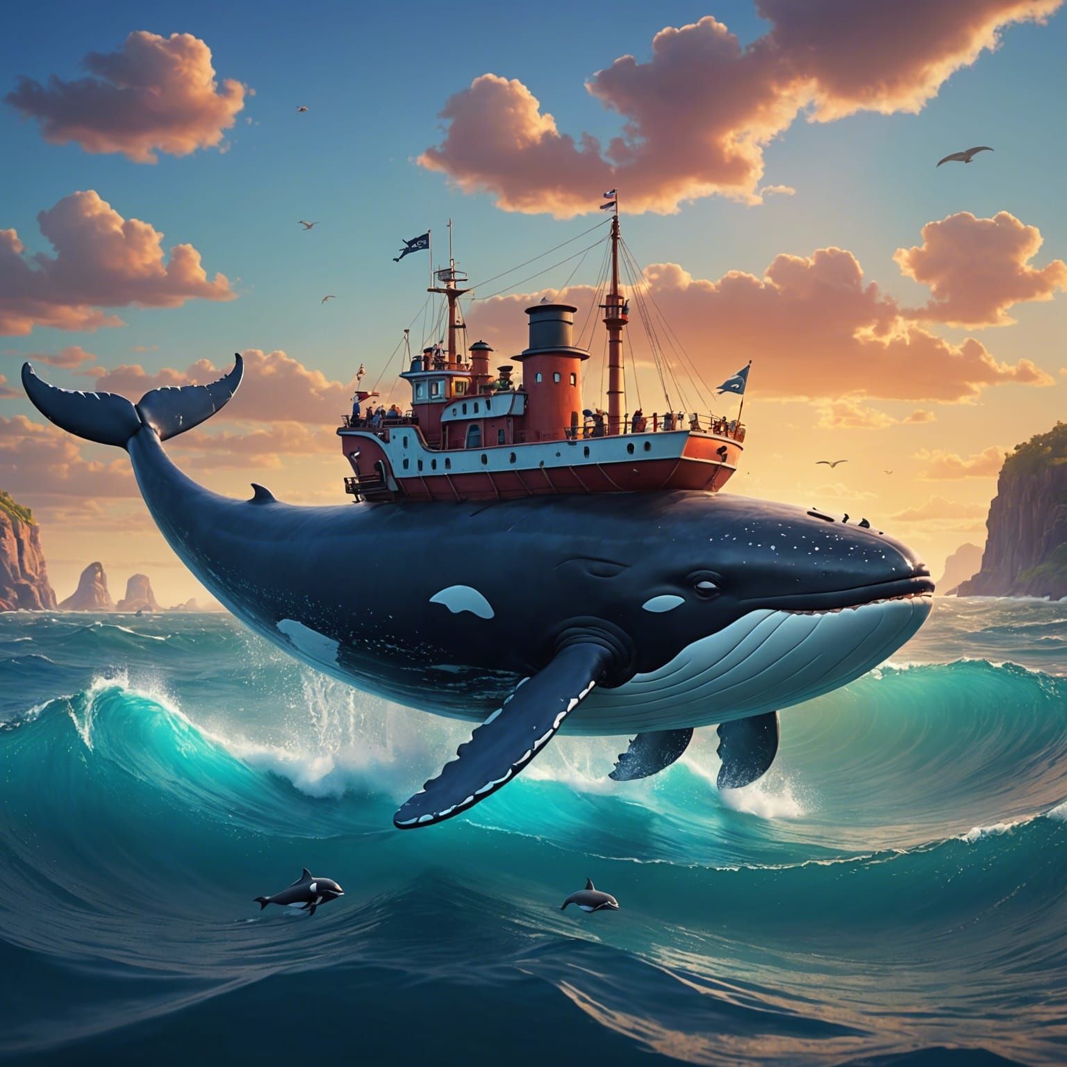Whales of the Land: Pixar-Style 3D Animation