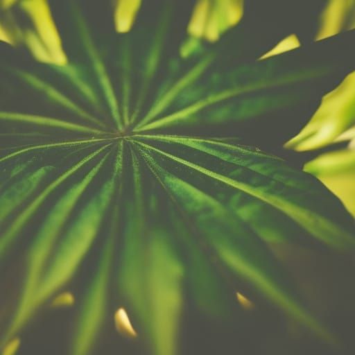 Giant Pot Leaf in Sharp Focus Photography