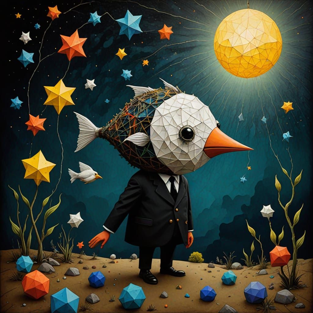 AI Art: Stargazing with Fireflies and Vintage Map