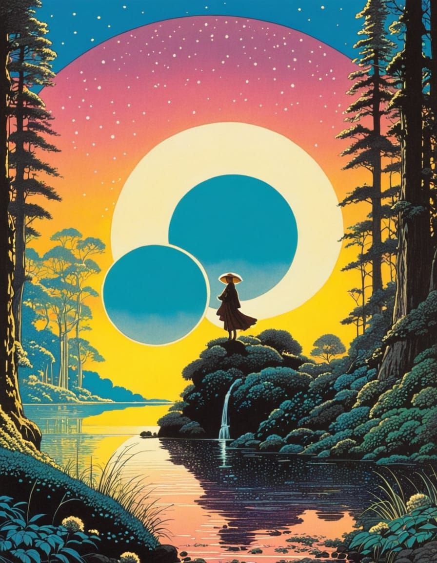 contrasting, early 1970s, starched