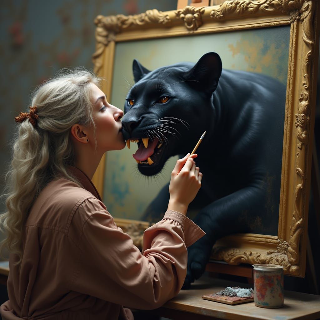 Elf Painter Creates Living Black Panther Art