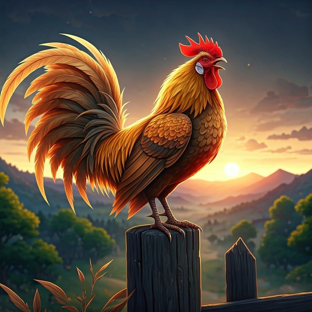 The golden rooster crows