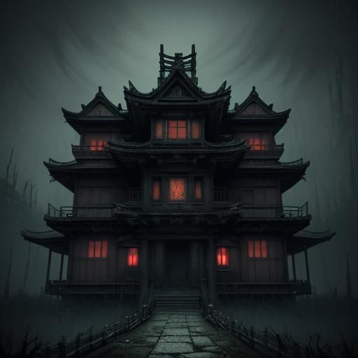 Eerie Japanese Vengeful Spirit in Abandoned Mansion