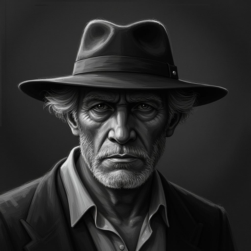 Stoic Old Man With Expressive Eyes