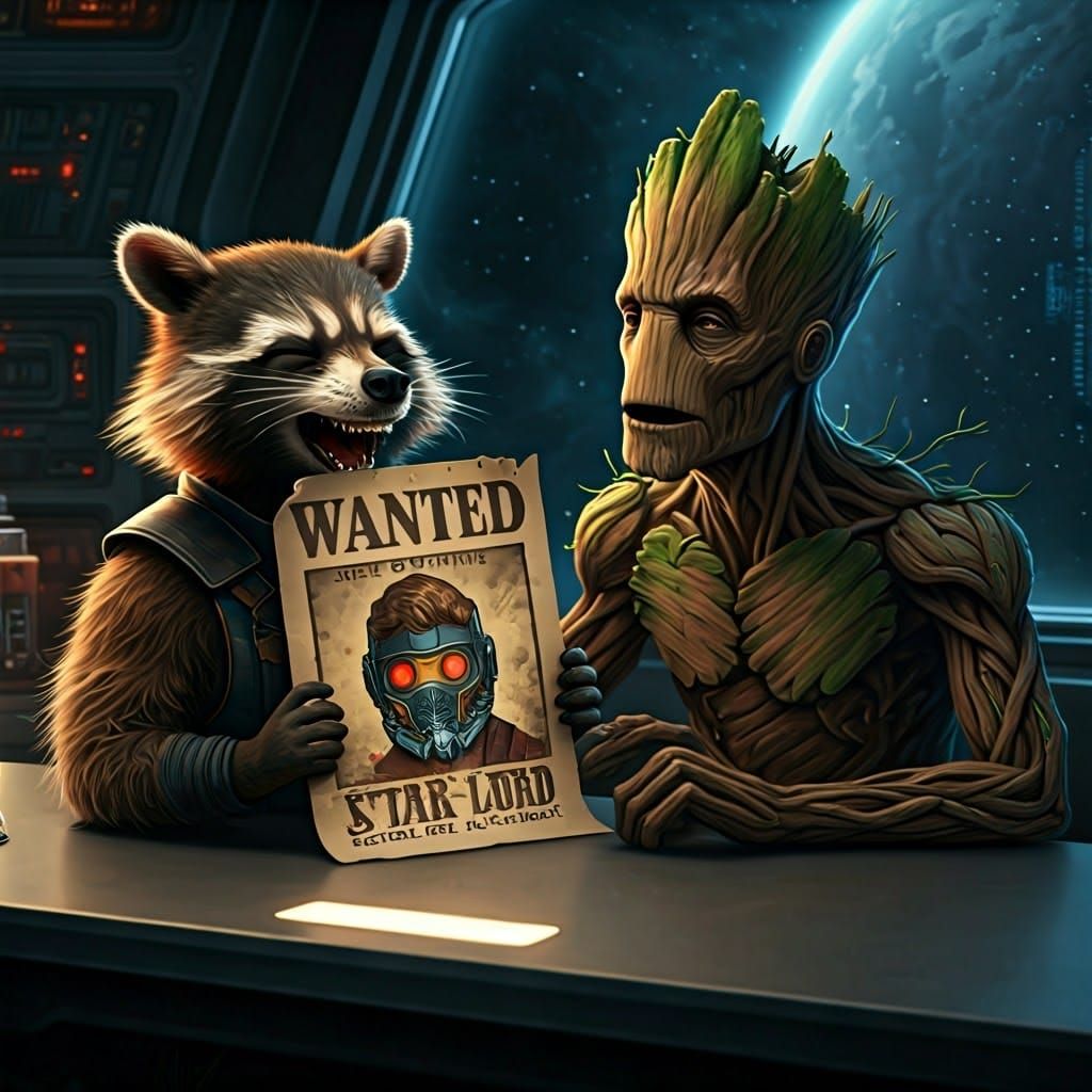 Rocket Raccoon's Cyberpunk Wanted Poster Prank