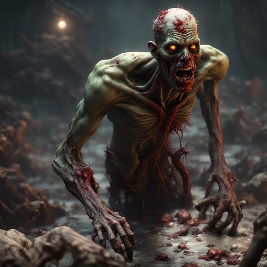 Zombie Spring-Neck: Dark Fantasy Concept Art