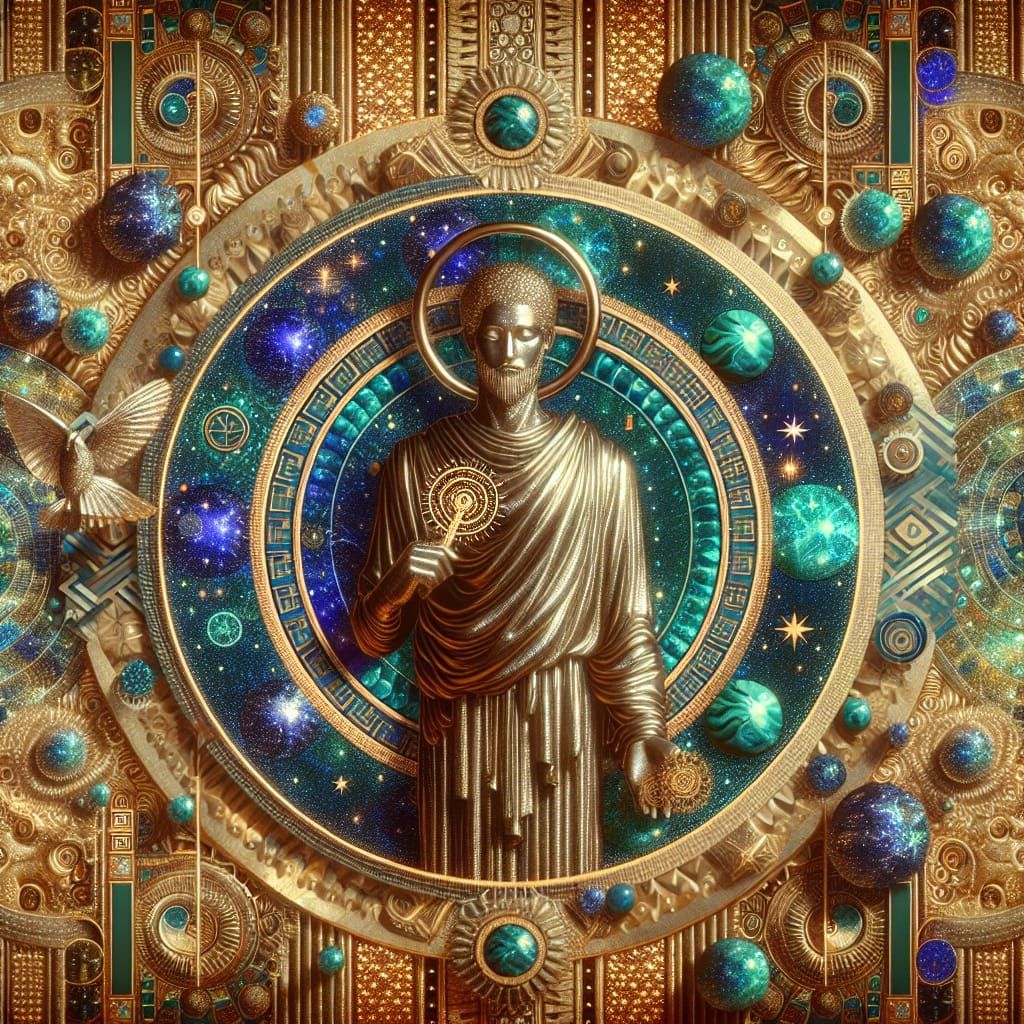 quicksilvered mercury anthropomorphic copperised in azurite ...