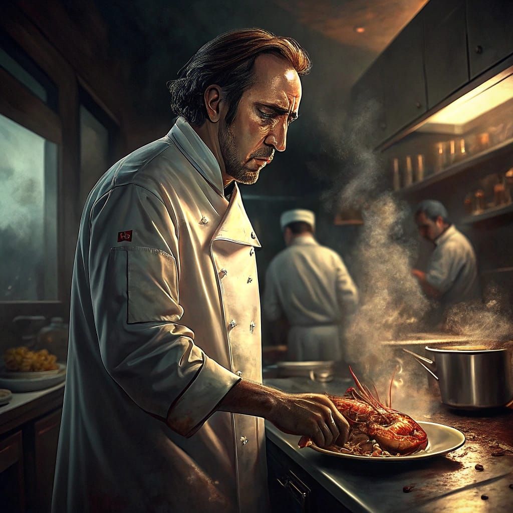 Chef Cooking Lobster: A Cinematic Kitchen Scene