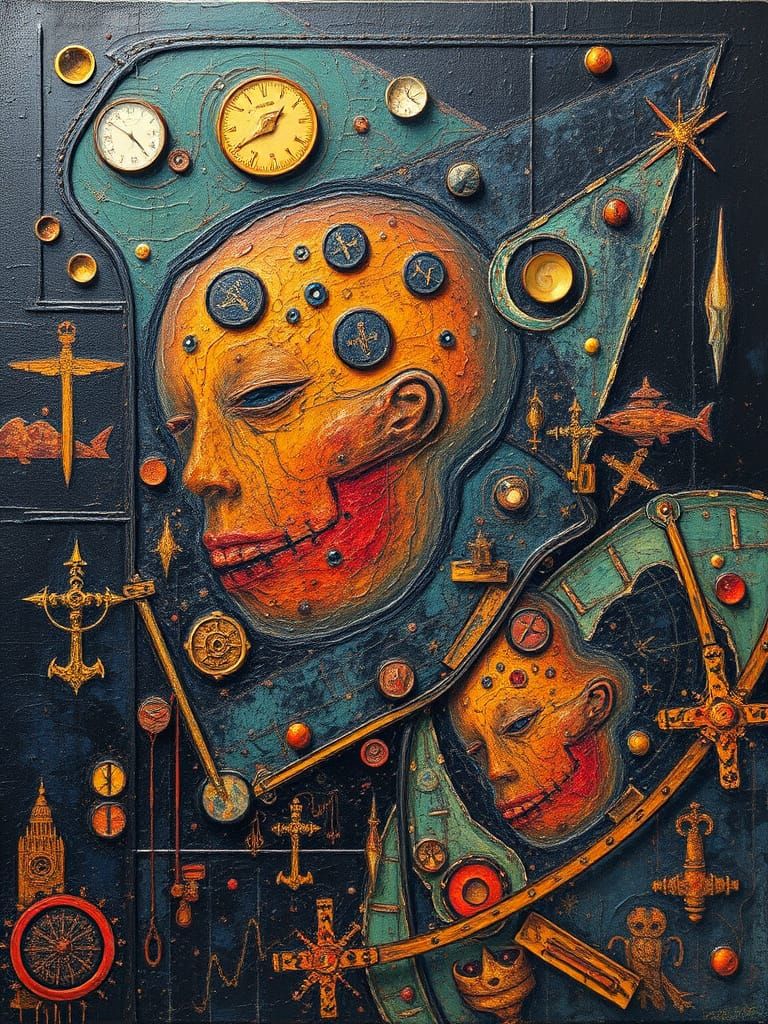 Psychedelic Interdimensional Lost Memories in Oil Paint