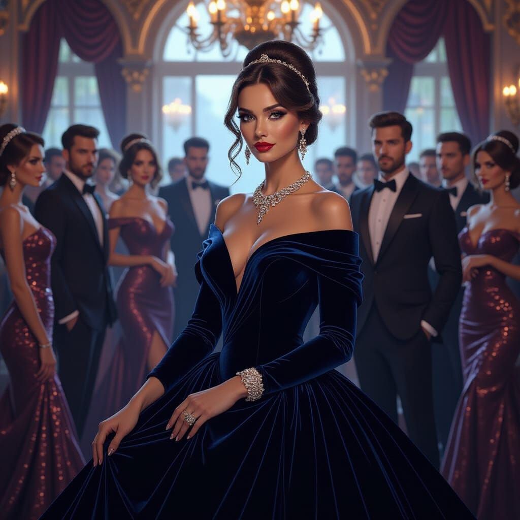 Vivian in Velvet: A Dark Fantasy Portrait