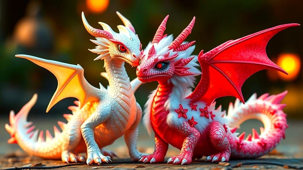 Luxurious Dragon Duo in Fantasy Realm
