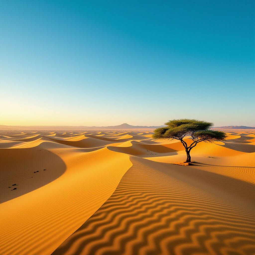 Vast African Desert Landscape at Golden Hour