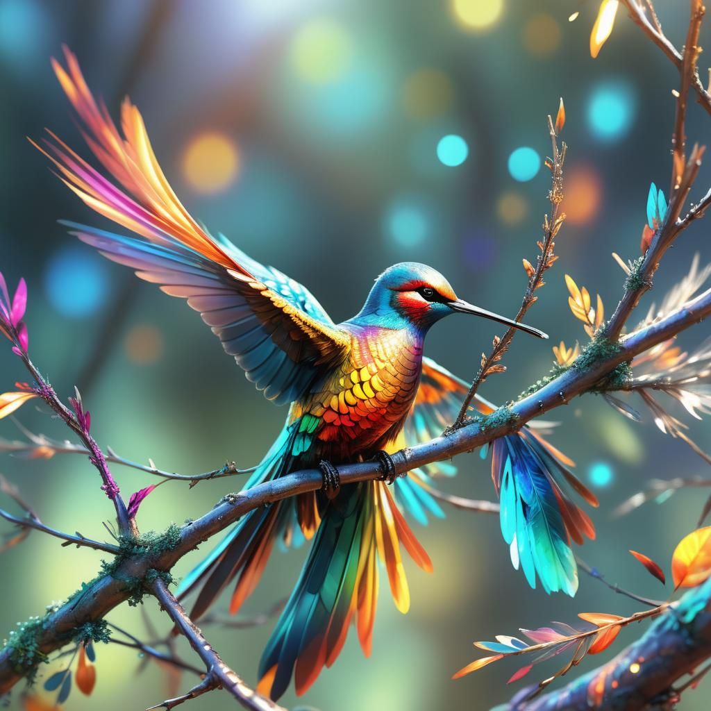 Mockingjay Portrait in Hyper-Realistic Digital Art