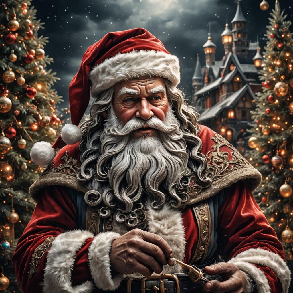 Hyperrealistic Santa Claus in Sharp Focus
