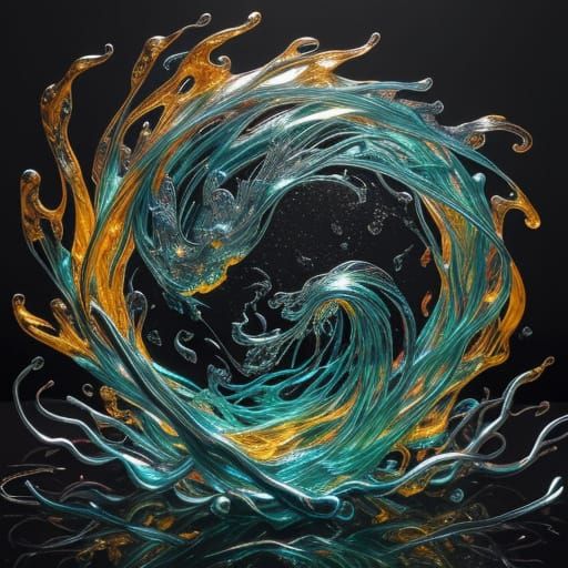 Dragon-Shaped Glass Art in Iridescent Colors