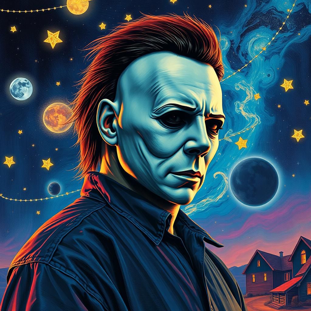 Michael Myers Van Gogh Dreamscape Horror Poster