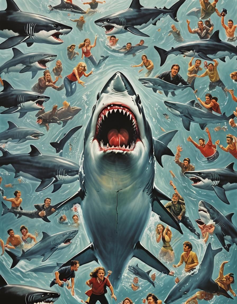 Menacing Shark Attack Movie Poster