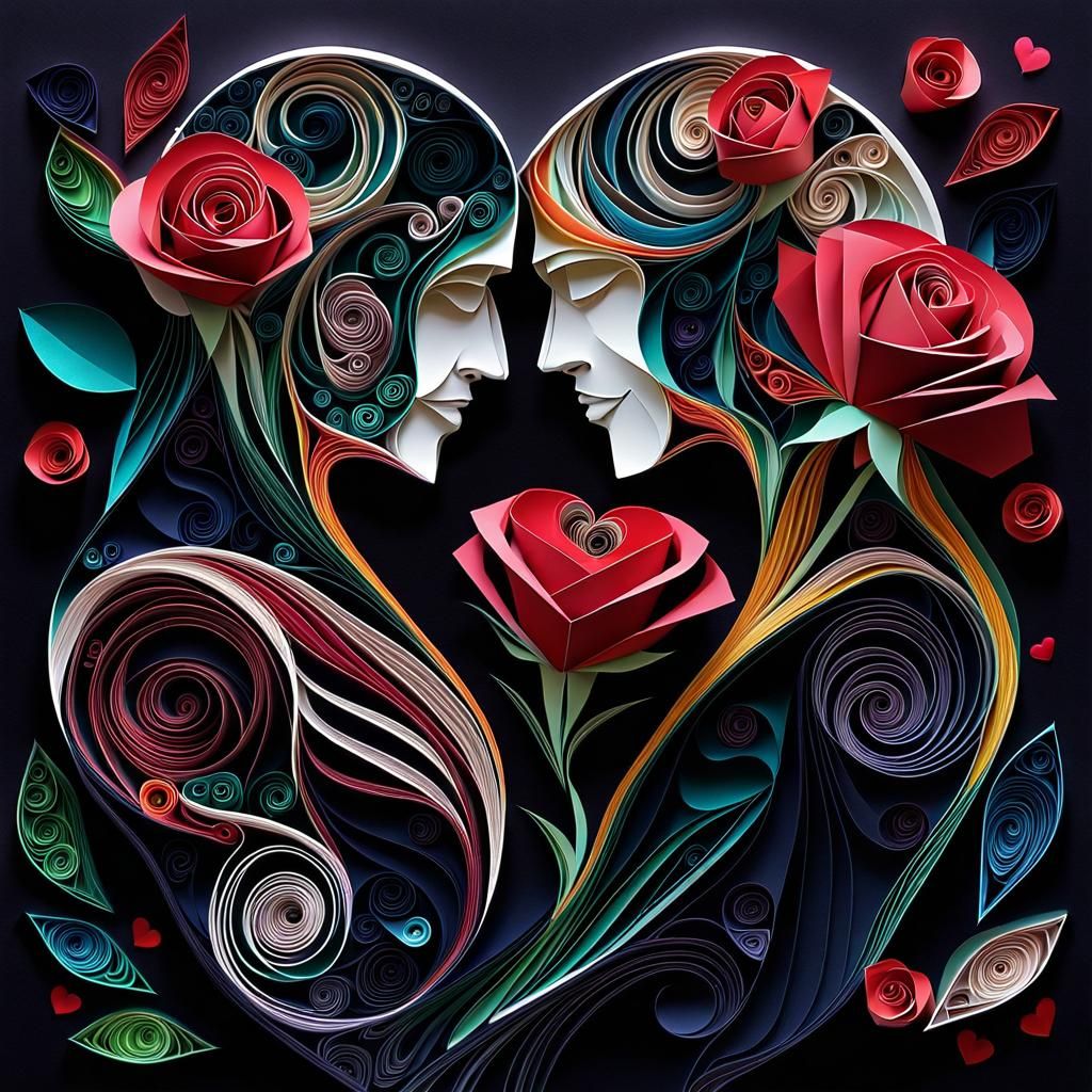 Valentine's Day Gift Exchange in Paper Quilling Style