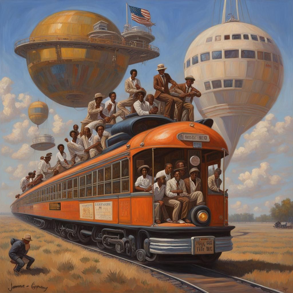 Soul Train Time Travel in Oil Painting Style
