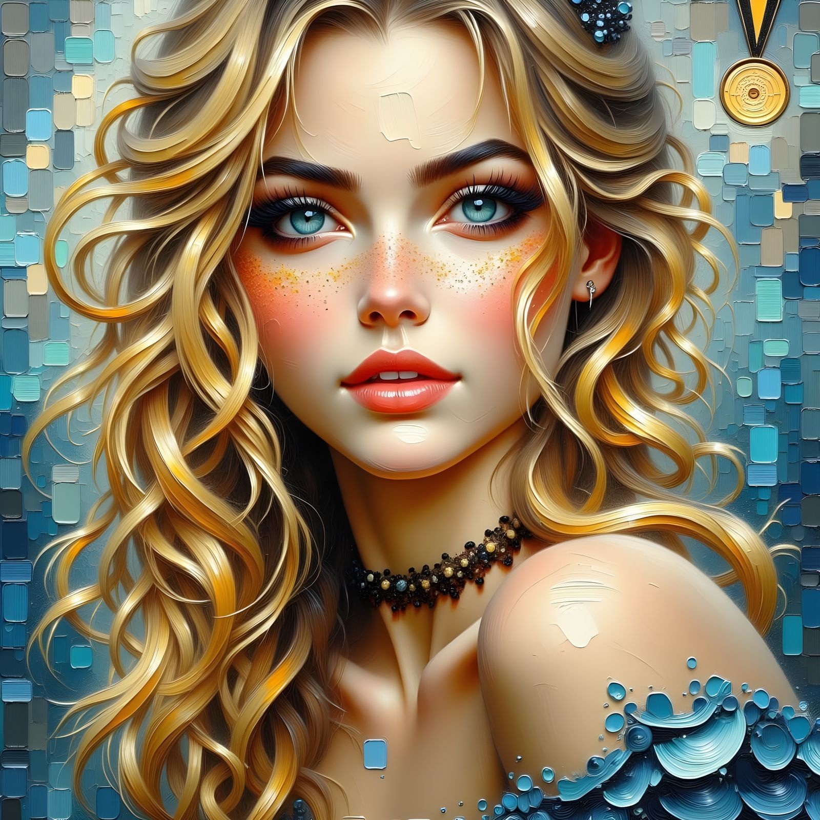 Gorgeous Norse Goddess in Oil Painting Texture