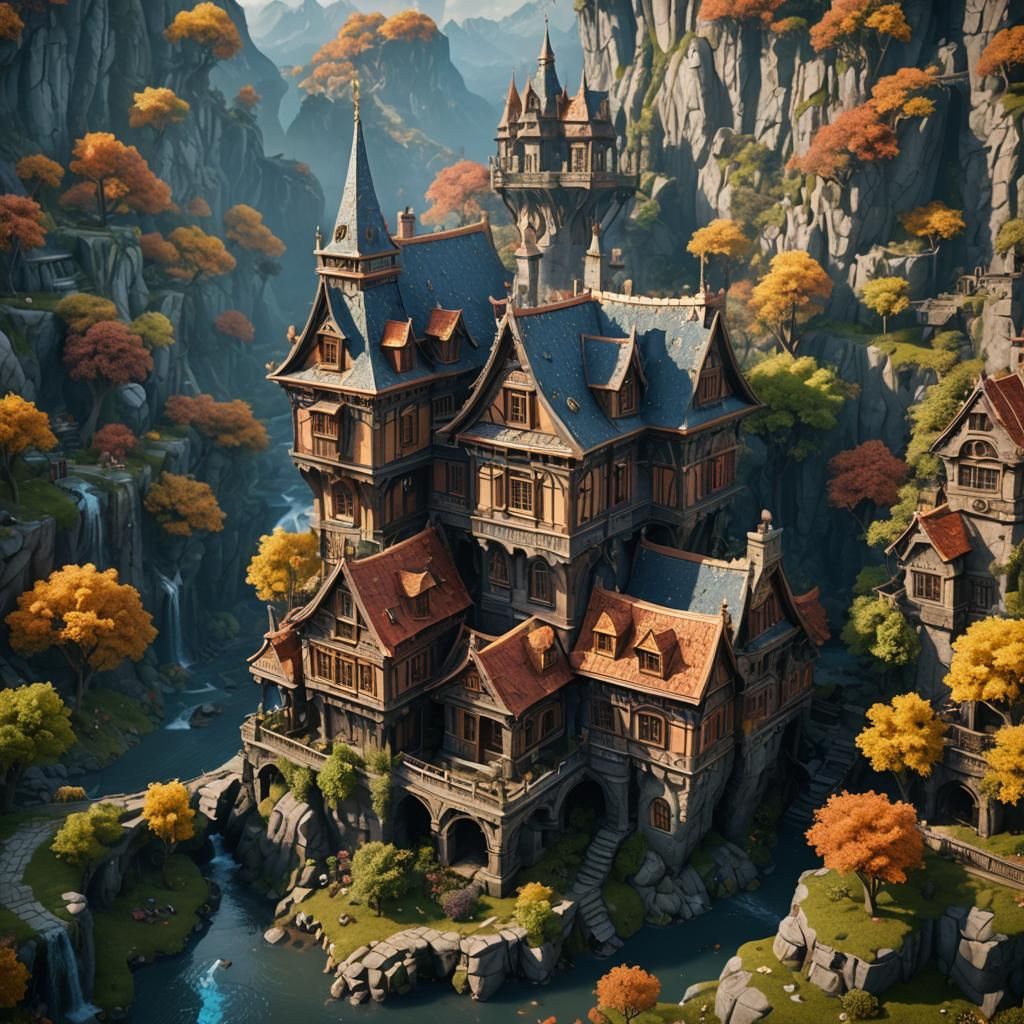 Fantastical House in Detailed Matte Painting