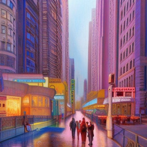 Broadway Hallway: A Pastel Gouache Masterpiece