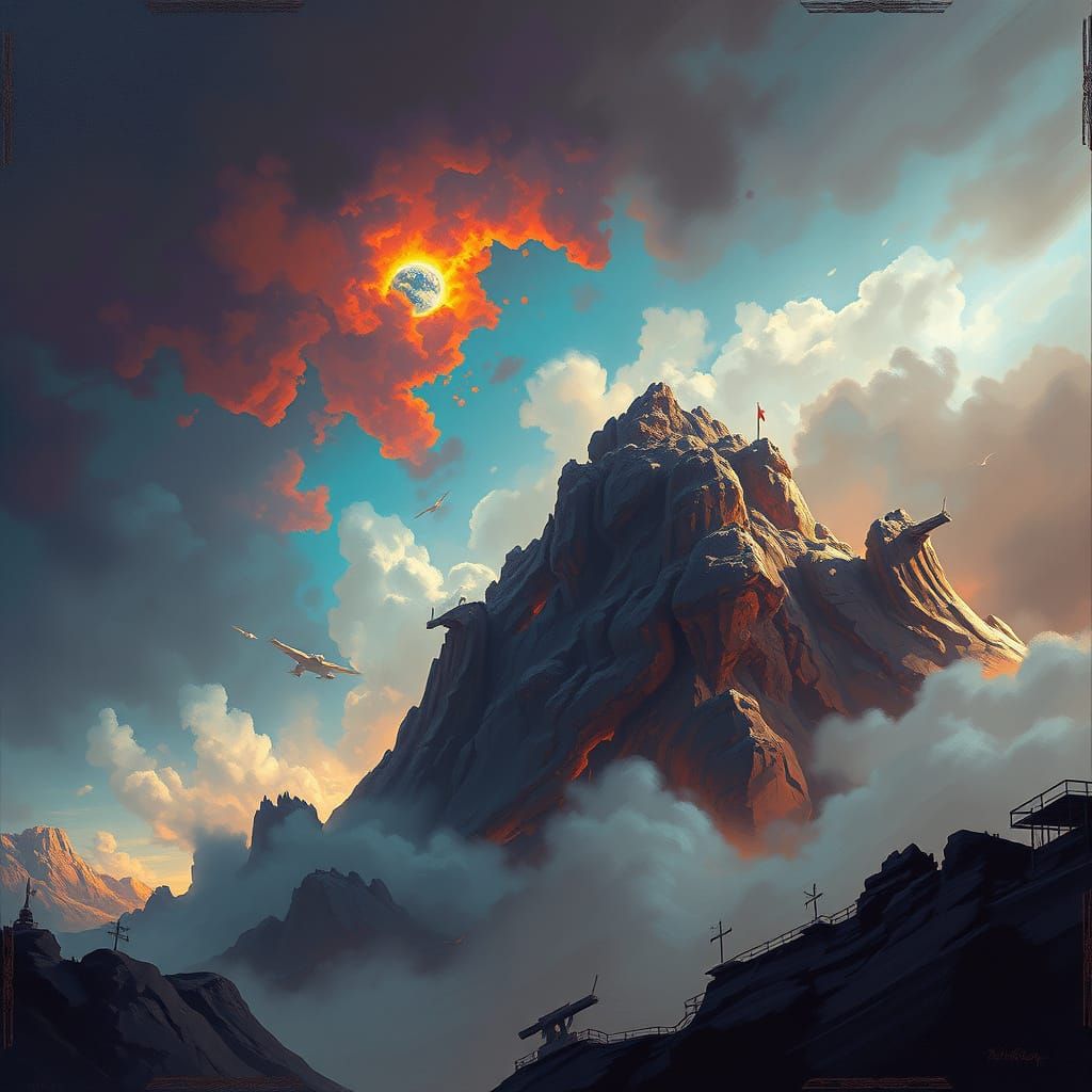 Hyperrealistic Digital Oil Painting with Atmospheric Lightin...