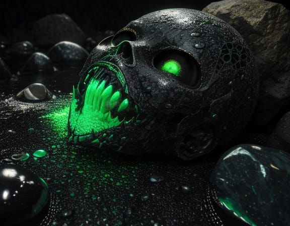 Nihilistic Ooze Trapped in Sinful Nets - Grunge Oil Painting