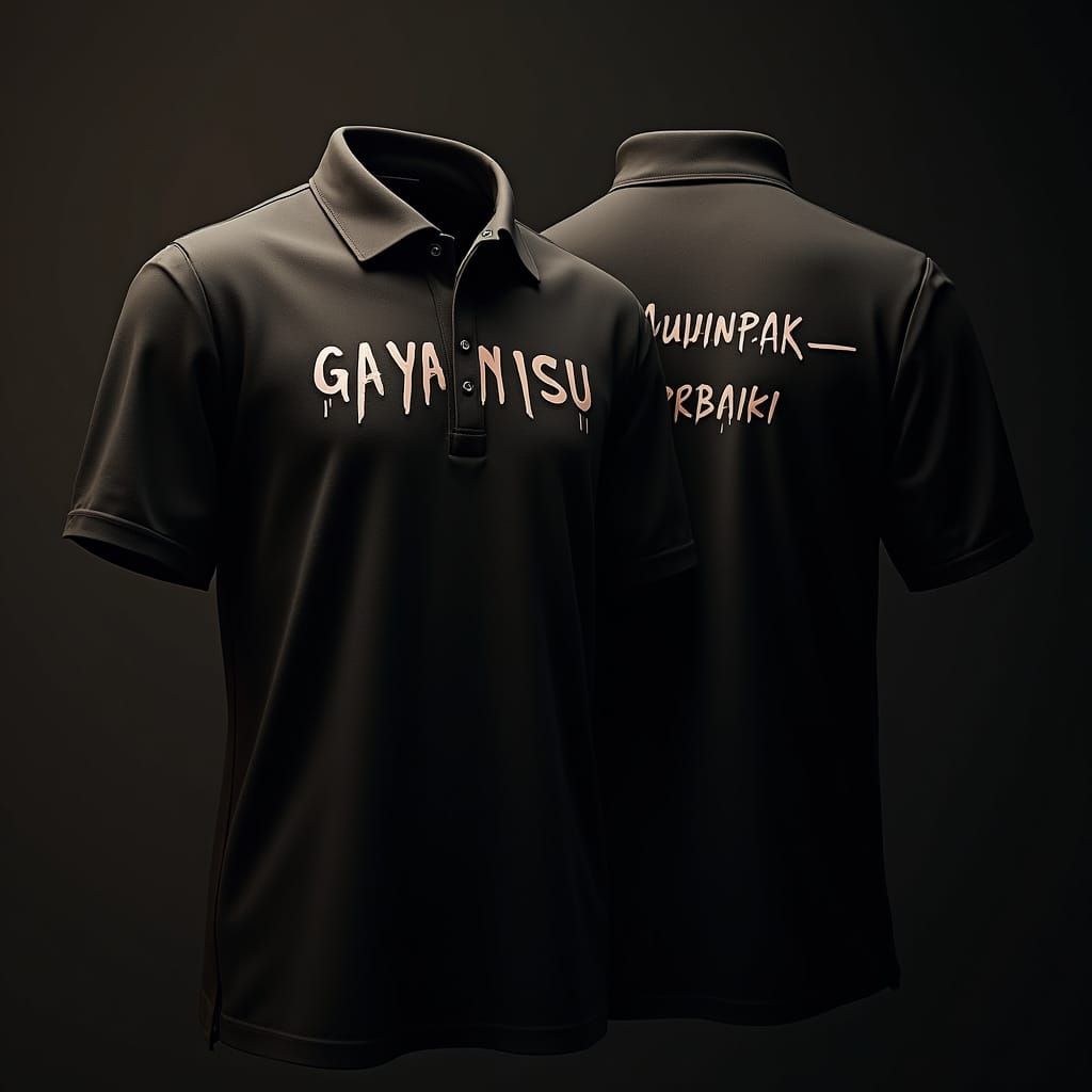 Hyperrealistic Polo Shirt with Bold Typography