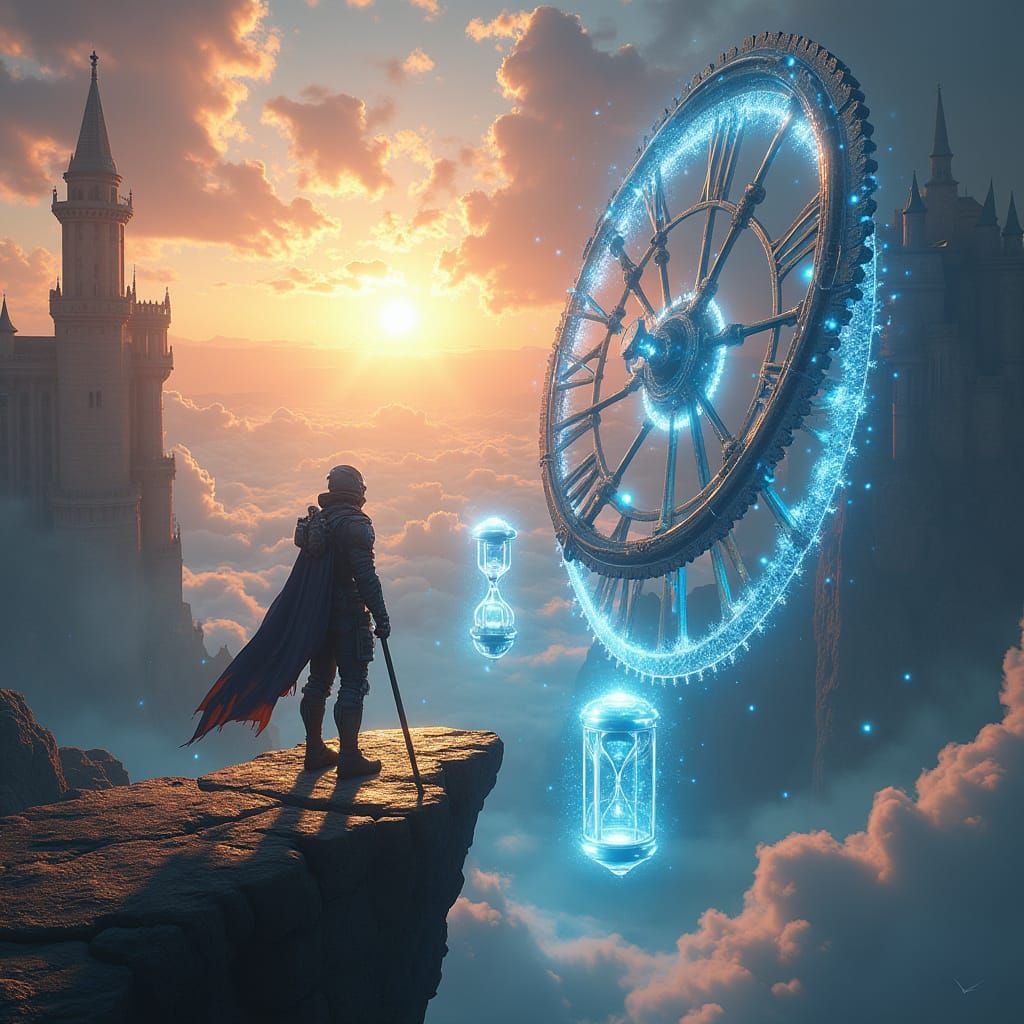 Traveler at Timeline Edge in Anime Style