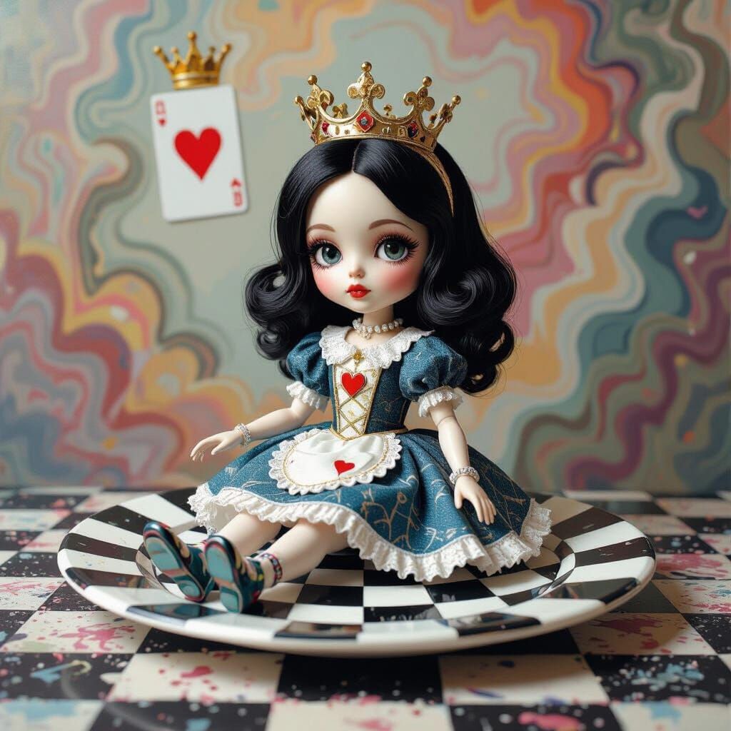 Surreal Doll Scene in Pop Surrealism Style