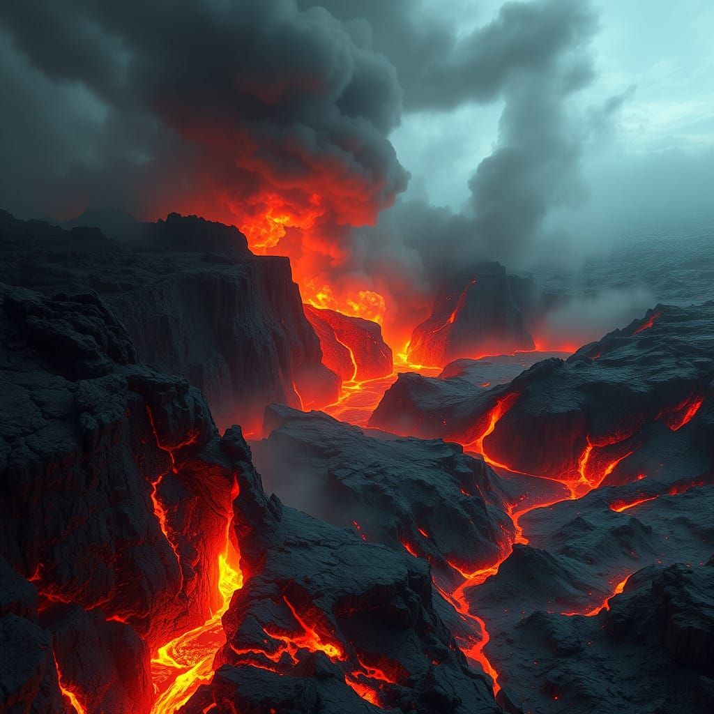 Surreal Landscape in Cyberpunk Style