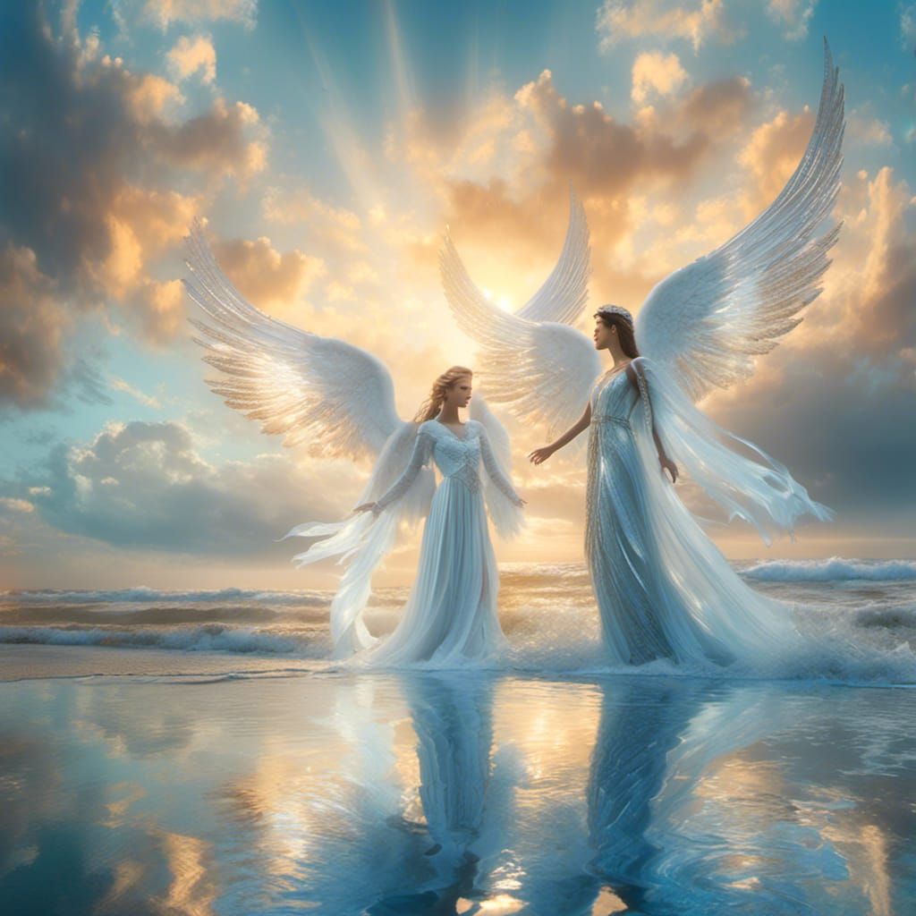 Angels and heavenly light.