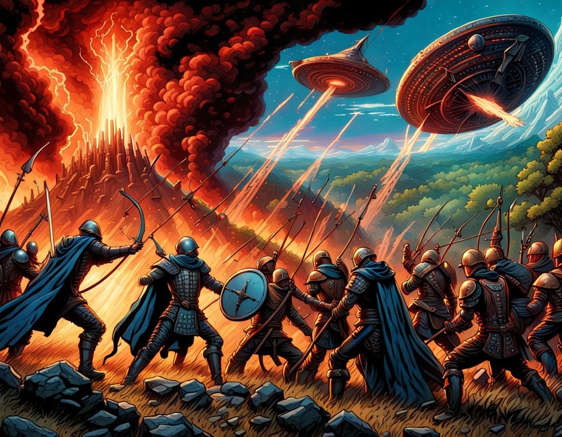 Medieval Humans vs Aliens