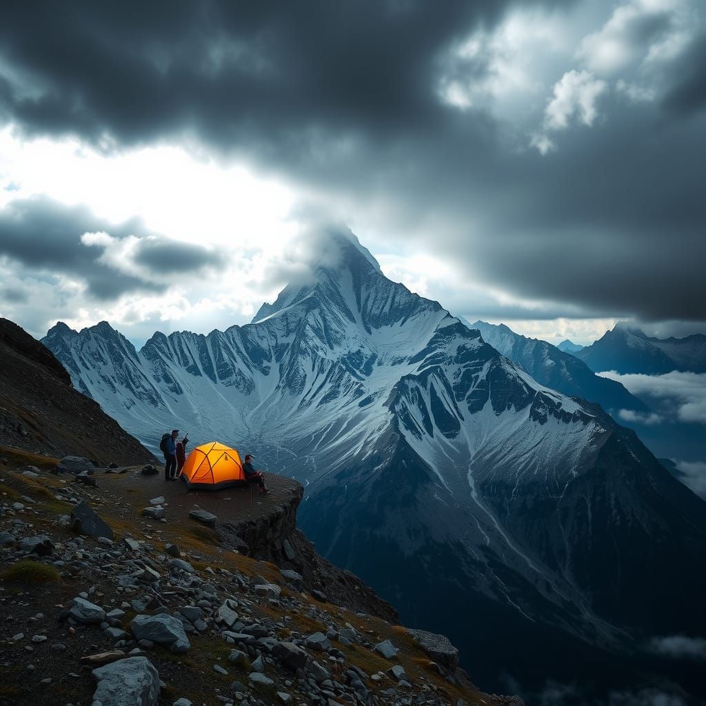 An alpine campsite