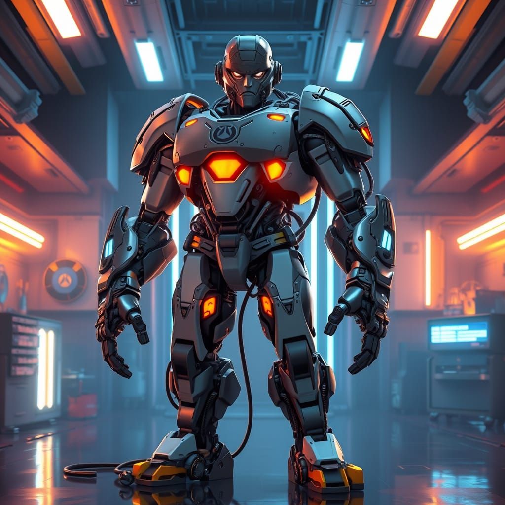 Robotic Guardian Emerges from Cybernetic Union