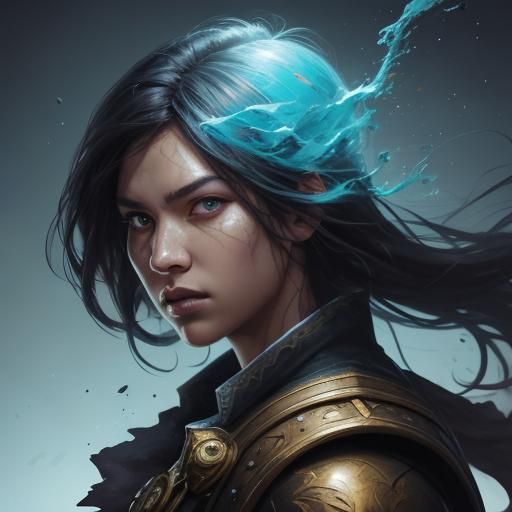 Hyperrealistic Face in Splash Art Style