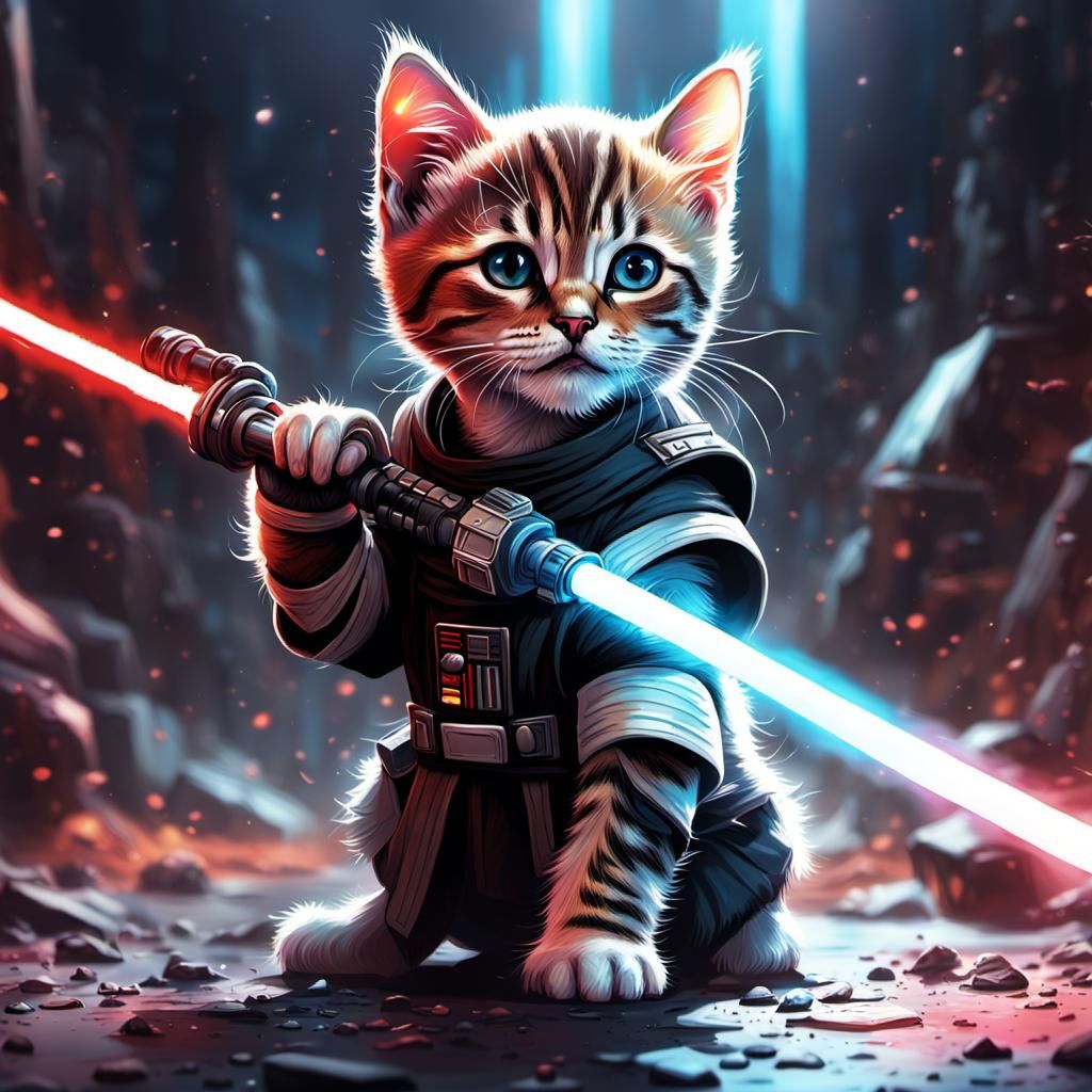 Kitten Victory in Dystopian Star Wars Battle