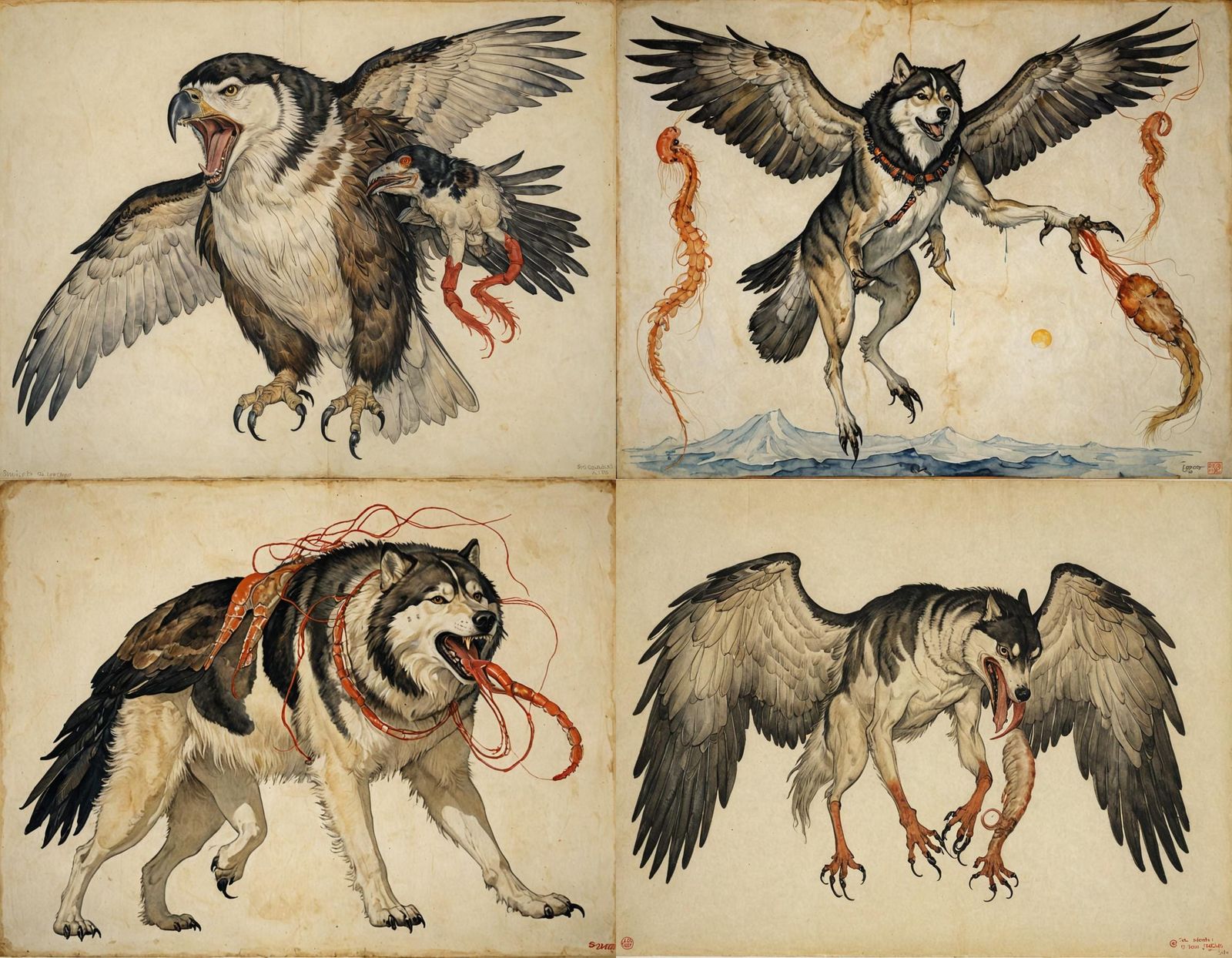 Grotesque Mutant Creature in Expressionist Style