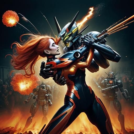 Hellish Mecha Suit in Fauvist Expressionism Style