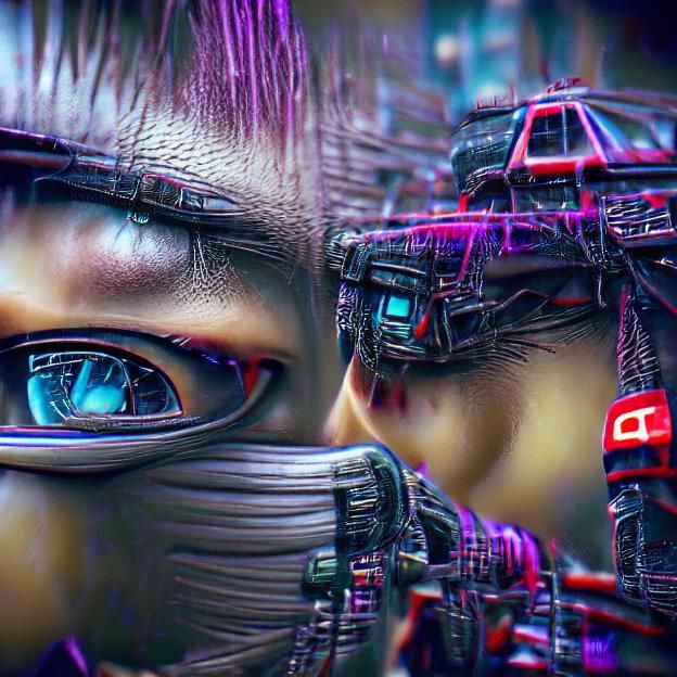 Cyberpunk Ninja in Surreal Parallax 8K