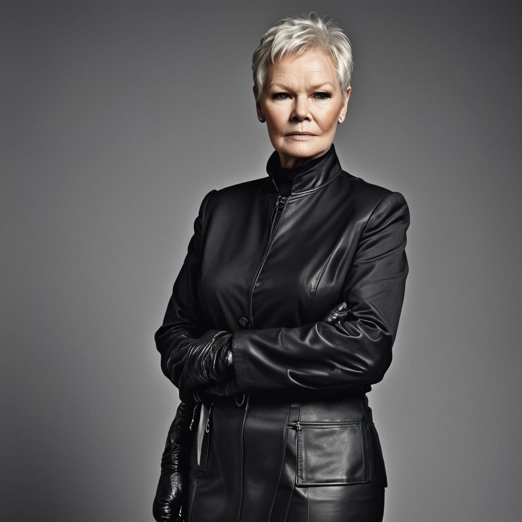 Judi Dench in High-Fashion Studio Portrait
