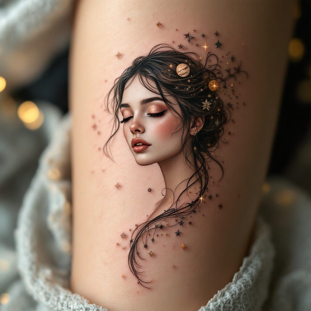 Ethereal Beauty in Whimsical Tattoo Art