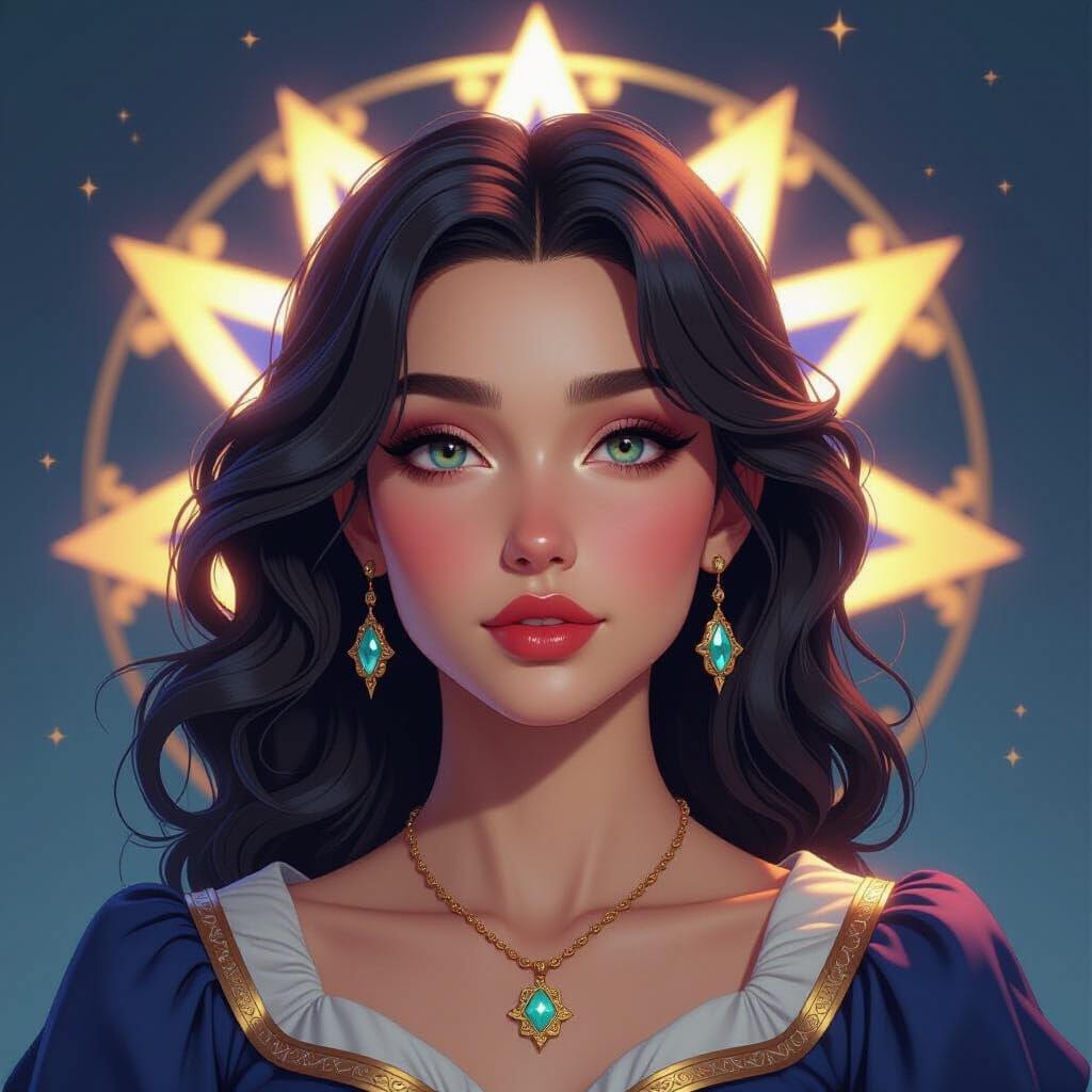 Star Portrait in Art Nouveau Style