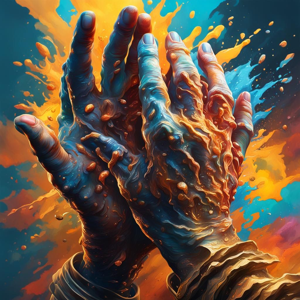 Hyperrealistic God's Hands Concept Art